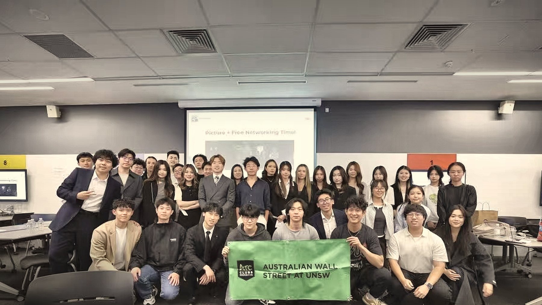 Australian Wall Street UNSW members together at a society event